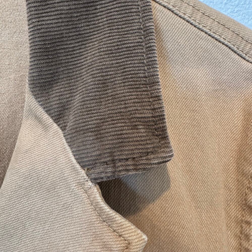 VTG 90's Lauren Ralph Lauren Tan Canvas Corduroy Chore Barn Coat Blazer Jacket - Picture 9 of 11